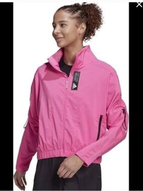 adidas Primeblue nylon crop Pink Women's Lightweight Jacket
